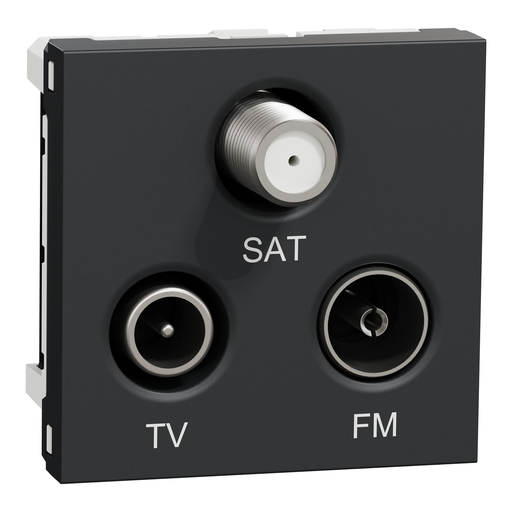 [SCHNU345054] Unica - prise TV + FM + SAT - 2 mod - Anthracite - méca seul