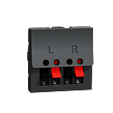 [SCHNU348654] Unica - prise haut-parleur 2 sorties rouge + noir - 2 mod - Anthraci - méca seul