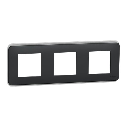 [SCHNU400654] Unica Pro - plaque de finition - Anthracite - 3 postes