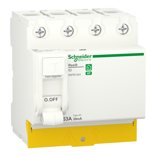 [SCHR9PRC463] Resi9 - interrupteur différentiel - 4P - 63A - 30mA - Type AC - peignable