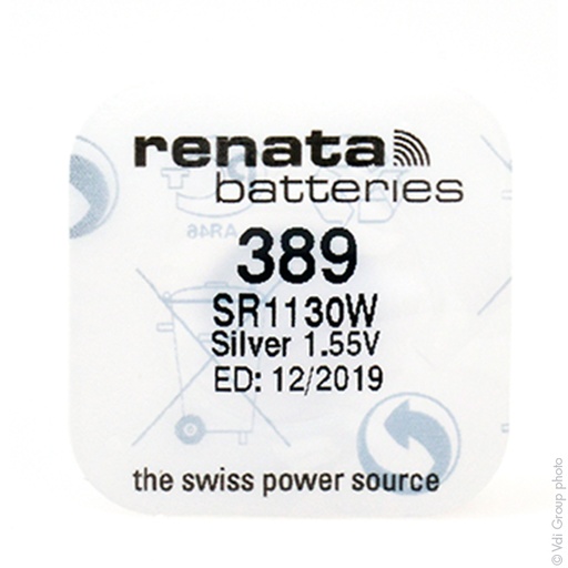 [ENIPBO73112] Blister(s) x 1 Pile bouton oxyde argent 389 RENATA 1.55V 80mAh