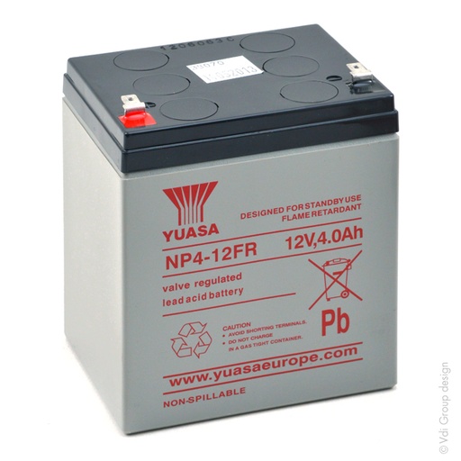 [ENIAMP92123] Batterie(s) Batterie plomb AGM YUASA NP4-12FR 12V 4Ah F4.8