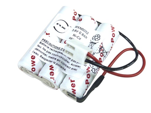 [ENIMXN0052] Pack(s) Batterie eclairage secours 3x AA HT 3S1P ST1 3.6V 800mAh JST