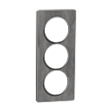 [SCHS530816V] Odace Touch - plaque 3 postes verticaux 57mm ardoise avec liseré aluminium