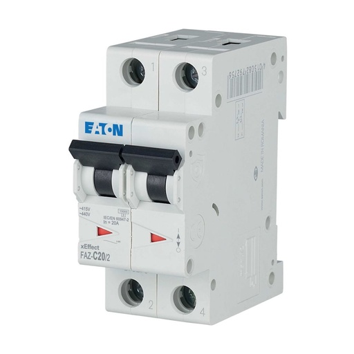 [EAT278761] Disjoncteur modulaire FAZ, 20A, 2P, 15kA (IEC/EN 60947-2), courbe C