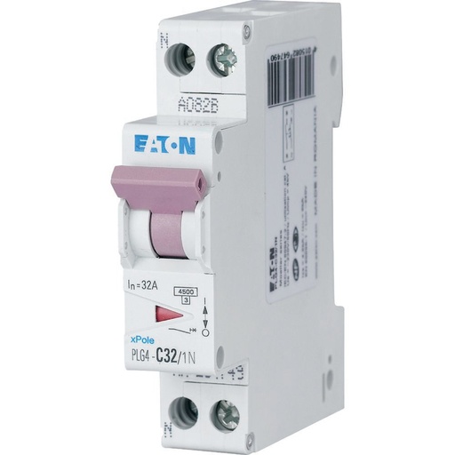 [EAT264749] Disjoncteur modulaire, 1P+N, 32A, courbe C, 4,5kA (EN 60898)