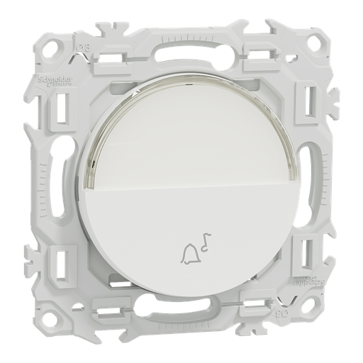 [SCHS920246] Odace - bouton-poussoir porte-étiquette - symbole carillon - blanc craie