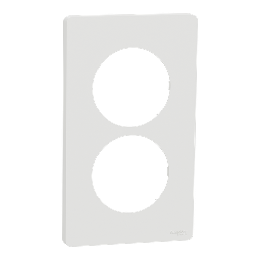 [SCHS920814] Odace Architecte - plaque 2 postes entraxe spécifique 57mm - Blanc craie