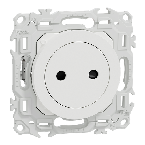[SCHS925033] Odace - prise 2P affleurante avec griffes - bornes automatiques - blanc craie