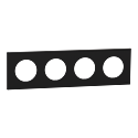 [SCHS940708] Odace - plaque de finition 4 postes - couleur Noir onyx