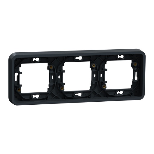 [SCHMUR34109] Mureva Styl - Cadre 3 postes horizontal - encastré - IP55 - IK08 - gris