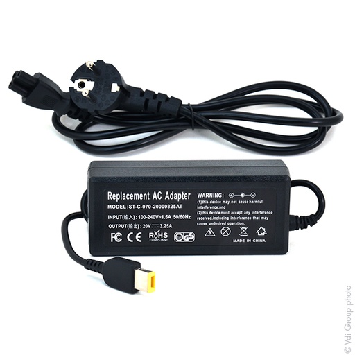 [ENILEX14160] Unité(s) Alimentation pour ordinateur portable Lenovo 20V 65W