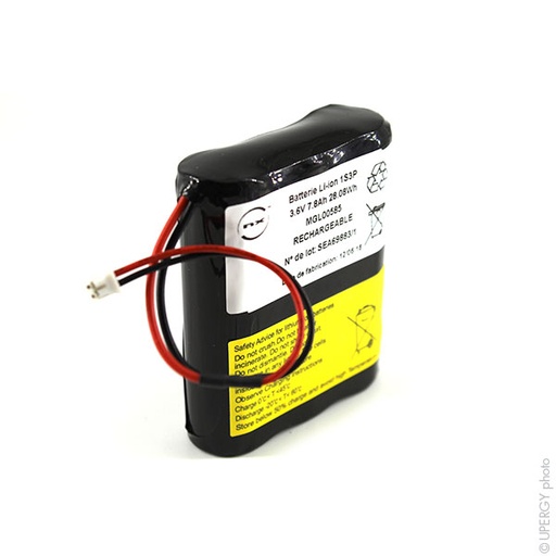 [ENIMGL00585] Pack(s) Batterie Li-Ion 3x 18650 1S3P  ST1  UN38.3 3.6V 7.8Ah JST