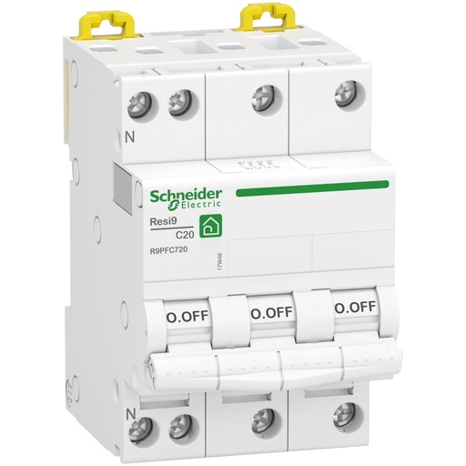 [SCHR9PFC720] Resi9 - disjoncteur modulaire - 3P+N - 20A - courbe C - peignable