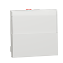 [SCHNU324620] Unica - poussoir NO/NF porte-étiquette - 10 A - 2 mod - Blanc antiba - méca seul