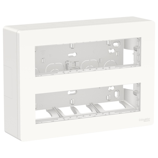 [SCHNU121820] Unica - boîte de concentration saillie complète - 2 rang de 8 mod - blanc antib