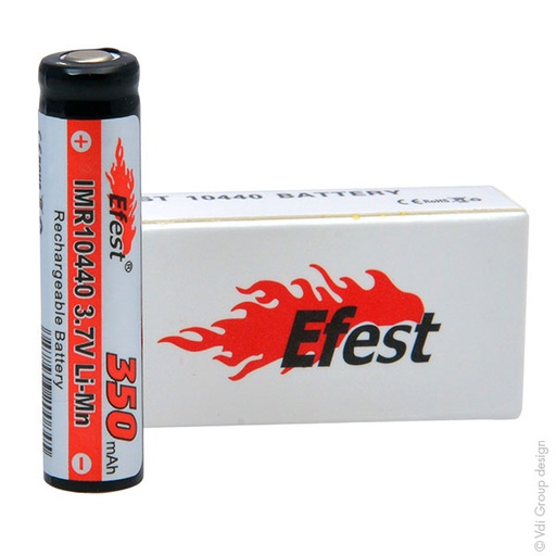 [ENIACL9022] Unité(s) Accus Lithium-Ion EFEST IMR10440 V1 (AAA) Li-Mn 3.7V 350mAh FT