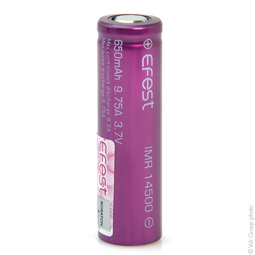 [ENIACL9050] Accumulateur(s) Accus Lithium-Ion EFEST IMR14500 (AA) Li-Mn 3.7V 650mAh FT