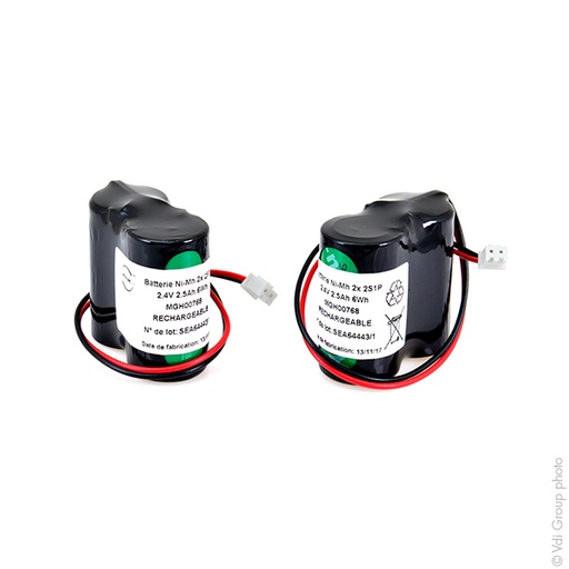 [ENIMGH00768] Lot(s) de 2 Batterie eclairage secours (x2) 2x SC HT 2S1P ST1 2.4V 2.5Ah JST