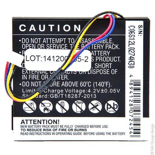 [ENIAML9080] Batterie(s) Batterie appareil de mesure 3.7V 1300mAh