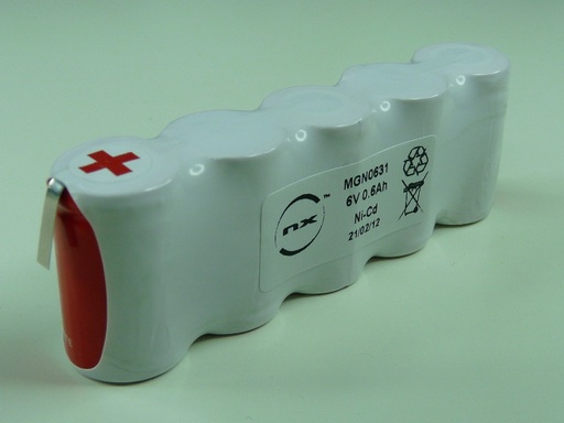 [ENIMGN0631] Pack(s) Batterie Nicd 5x 2/3A VE 5S1P ST1 6V 600mAh HBL
