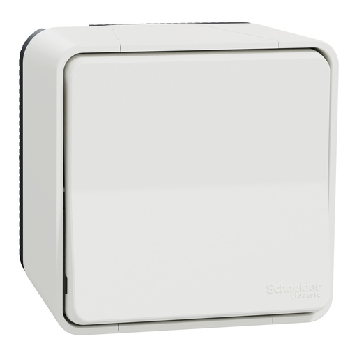 [SCHMUR39026] Mureva Styl - Bouton Poussoir - complet saillie - IP55 -IK08 connex auto - blanc
