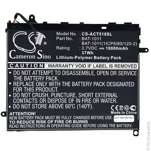 [ENITML90016] Batterie(s) Batterie tablette 3.7V 10000mAh