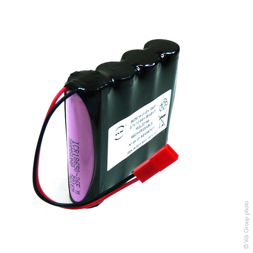 [ENIMGL00183] Pack(s) Batterie Li-Ion 4x18650 1S4P ST1 3.6V 10.4Ah JST