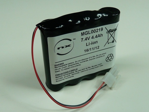 [ENIMGL00219] Pack(s) Batterie Li-Ion 4x 18650 2S2P ST1 7.2V 5.2Ah Molex