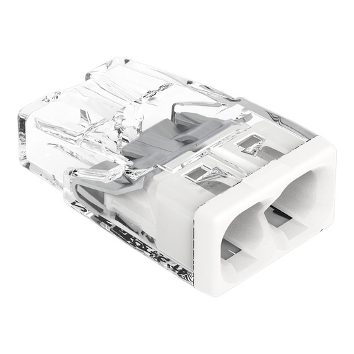 [WAG2273-202] Borne WAGO 2273 - 2 x 0,5 à 2,5mm² Transp. / Blanc