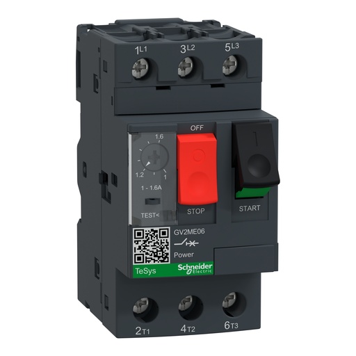 [SCHGV2ME06] TeSys GV2ME - disj. moteur - 1..1,6A - 3P 3d - déclencheur magnéto-thermique