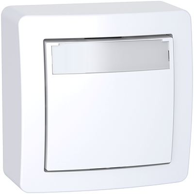 [SCHALB62062P] Alréa - poussoir avec porte étiquette - complet - blanc polaire