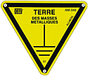 [CATAM346] Pancarte triangulaire en alu. (ep. 0,5 mm) pour identification terre masses.
