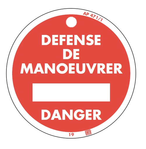 [CATAP-471/1] Macaron PVC de signalisation "DANGER" Ø 100 mm.