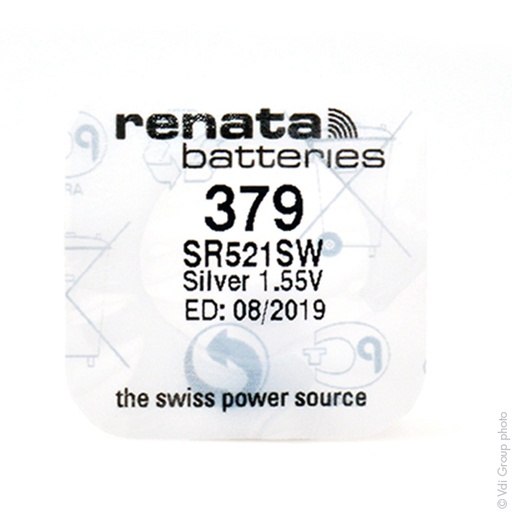 [ENIPBO7384] Blister(s) x 1 Pile bouton oxyde argent 379 RENATA 1.55V 16mAh