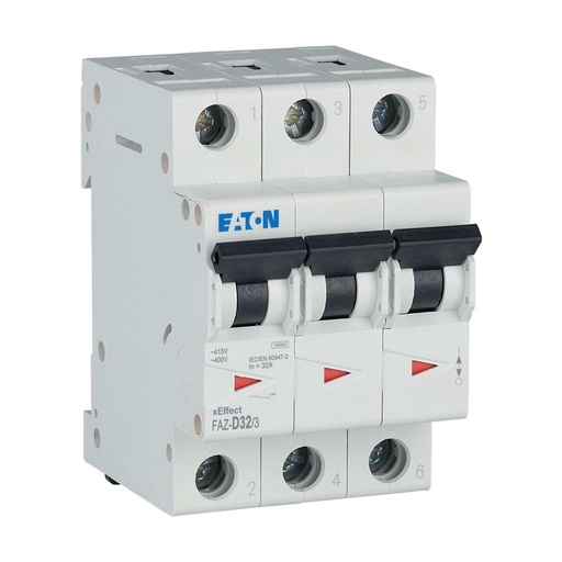 [EAT278899] Disjoncteur modulaire FAZ, 32A, 3P, 15kA (IEC/EN 60947-2), courbe D