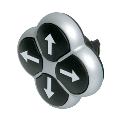 [EAT286338] Bouton-poussoir 4 positions, noir/gris, verrouillé, titan