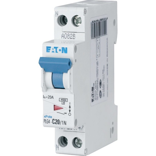 [EAT264747] Disjoncteur modulaire, 1P+N, 20A, courbe C, 4,5kA (EN 60898)
