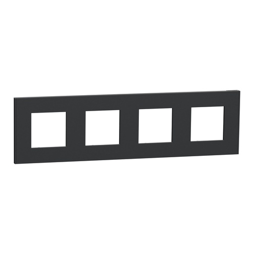 [SCHNU600854] Unica Déco Essentielle - Plaque de finition - Anthracite - 4 postes horiz vert