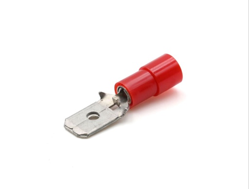 [CEMRFM608] Clip partiellement isolé mâle rouge (0,25 à 1,5 mm²) - 6,3 x 0,8 mm