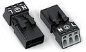 [WAG890-213] Connecteur mâle 3 pôles sans décharge de traction / Noir