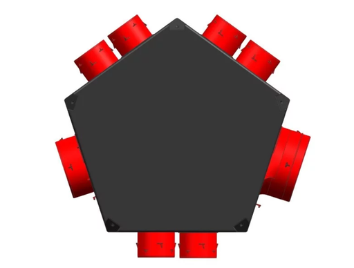 [UNV890030] Plénum iso ext. 6 piquages D80mm, 1 piquage D125mm, 1 raccord D125 ou D150/160mm