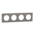 [SCHS530808J] Odace 2011 Touch - plaque 4 postes H/Vt 71mm aluminium brossé avec liseré alu
