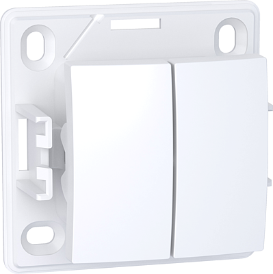 [SCHALB61083P] Alréa, Double poussoir O F, blanc polaire