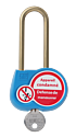 [CATAL230SBL00] Cadenas bleu anse 70mm diamètre 6mm clé à définir.