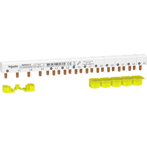 [SCHR9PXH413] Resi9 - peigne monobloc - 3P+N - 63A - 13 modules - cache dents 5M