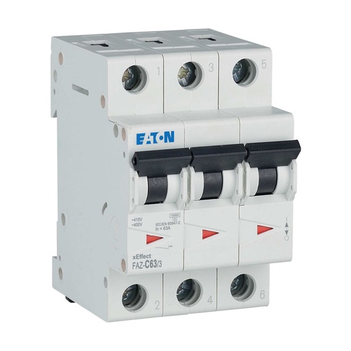 [EAT278879] Disjoncteur modulaire FAZ, 63A, 3P, 15kA (IEC/EN 60947-2), courbe C