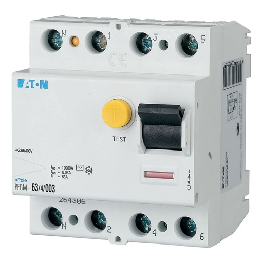 [EAT264306] Interrupteur différentiel PFGM, 4P, 63A 30mA type AC