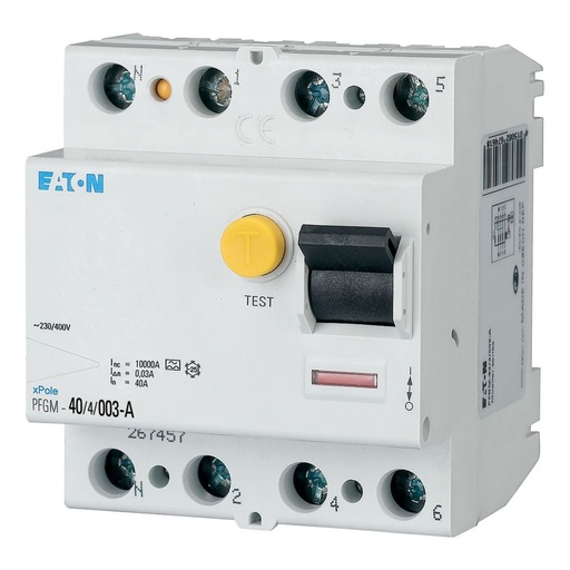 [EAT267457] Interrupteur différentiel PFGM, 4P, 40A 30mA type A