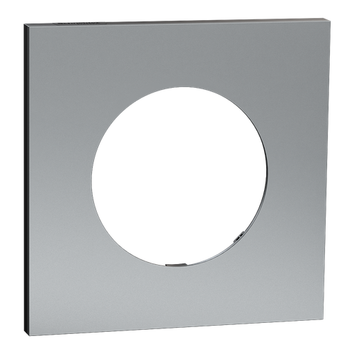 [SCHS915702] Odace Métal - plaque de finition 1 poste - effet Titane support noir
